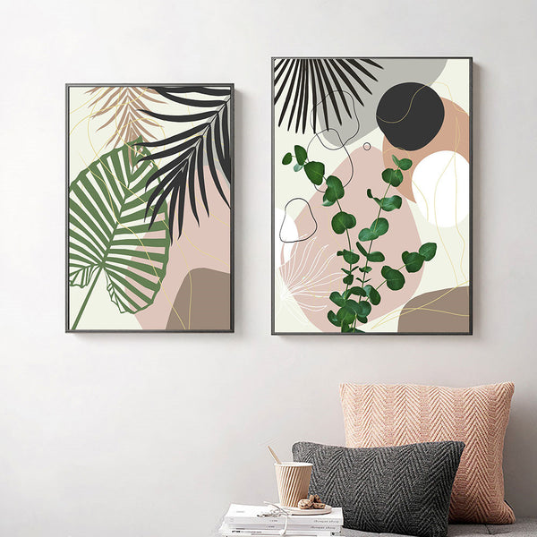 Tropical Plant Leaf Wall Art Canvas Painting