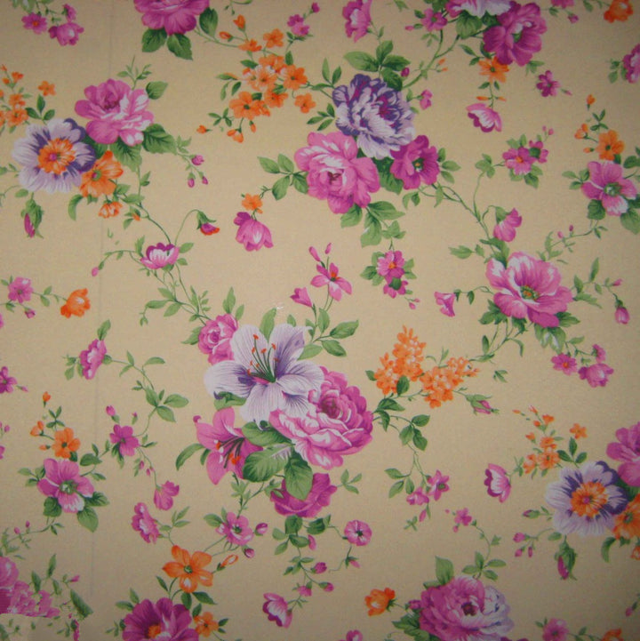 Crafts Toys Home Textiles White Peony Printing Fabric