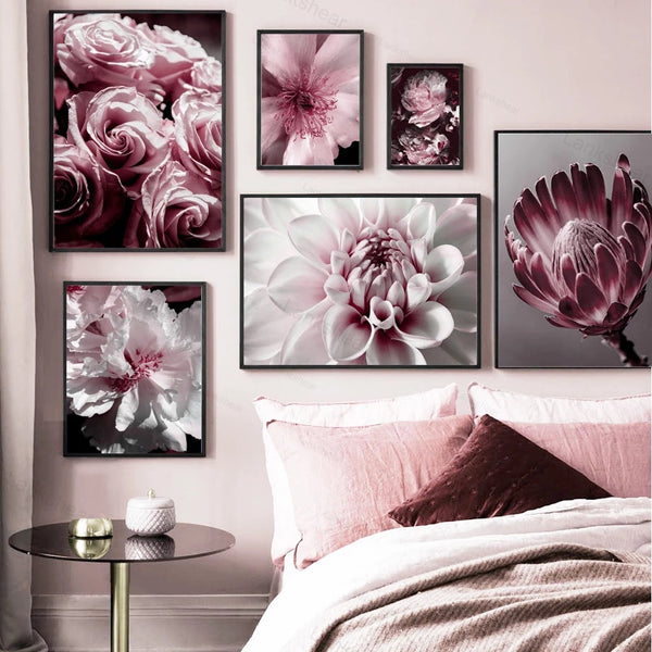 Peony Flower Wall Art Canvas Painting