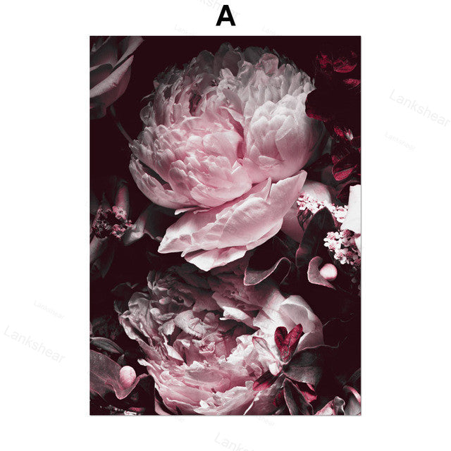 Peony Flower Wall Art Canvas Painting