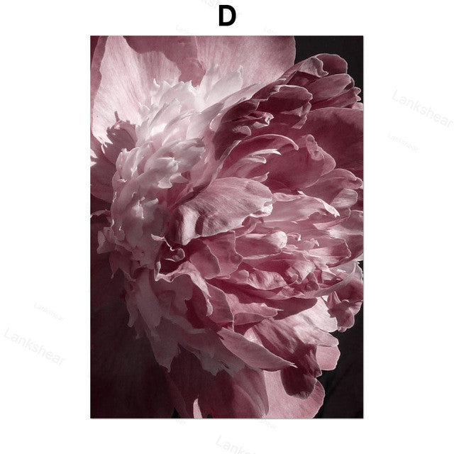 Peony Flower Wall Art Canvas Painting