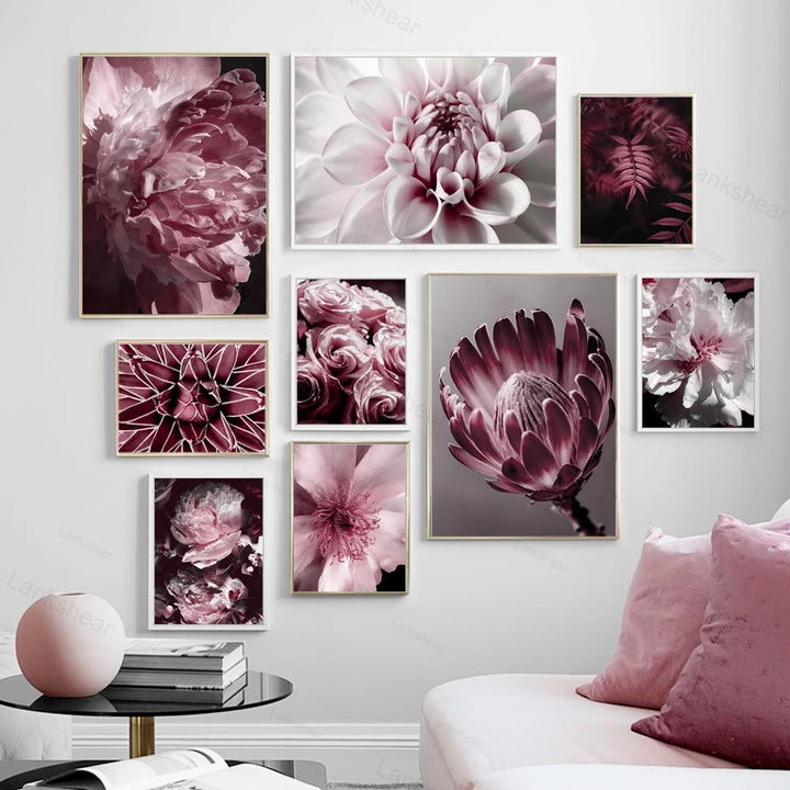 Peony Flower Wall Art Canvas Painting